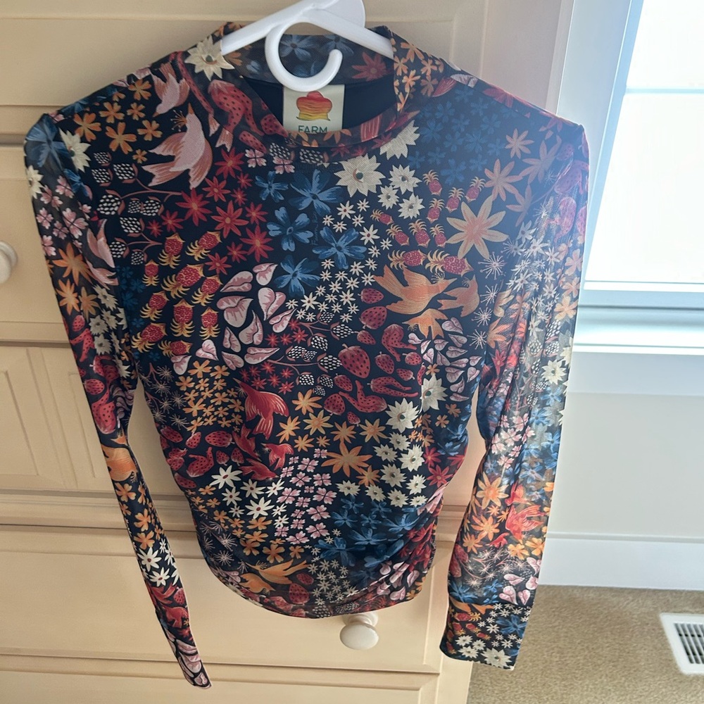 FARM Rio Vibrant Floral Long Sleeve Top